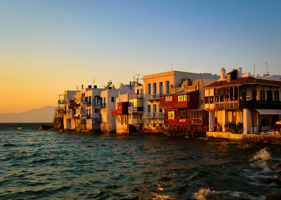 Mykonos, Picturesque Little Venice at Dusk