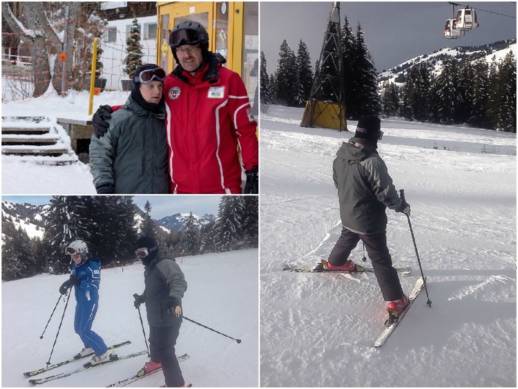 Ludo, with ski instructors Rolf and Fiona