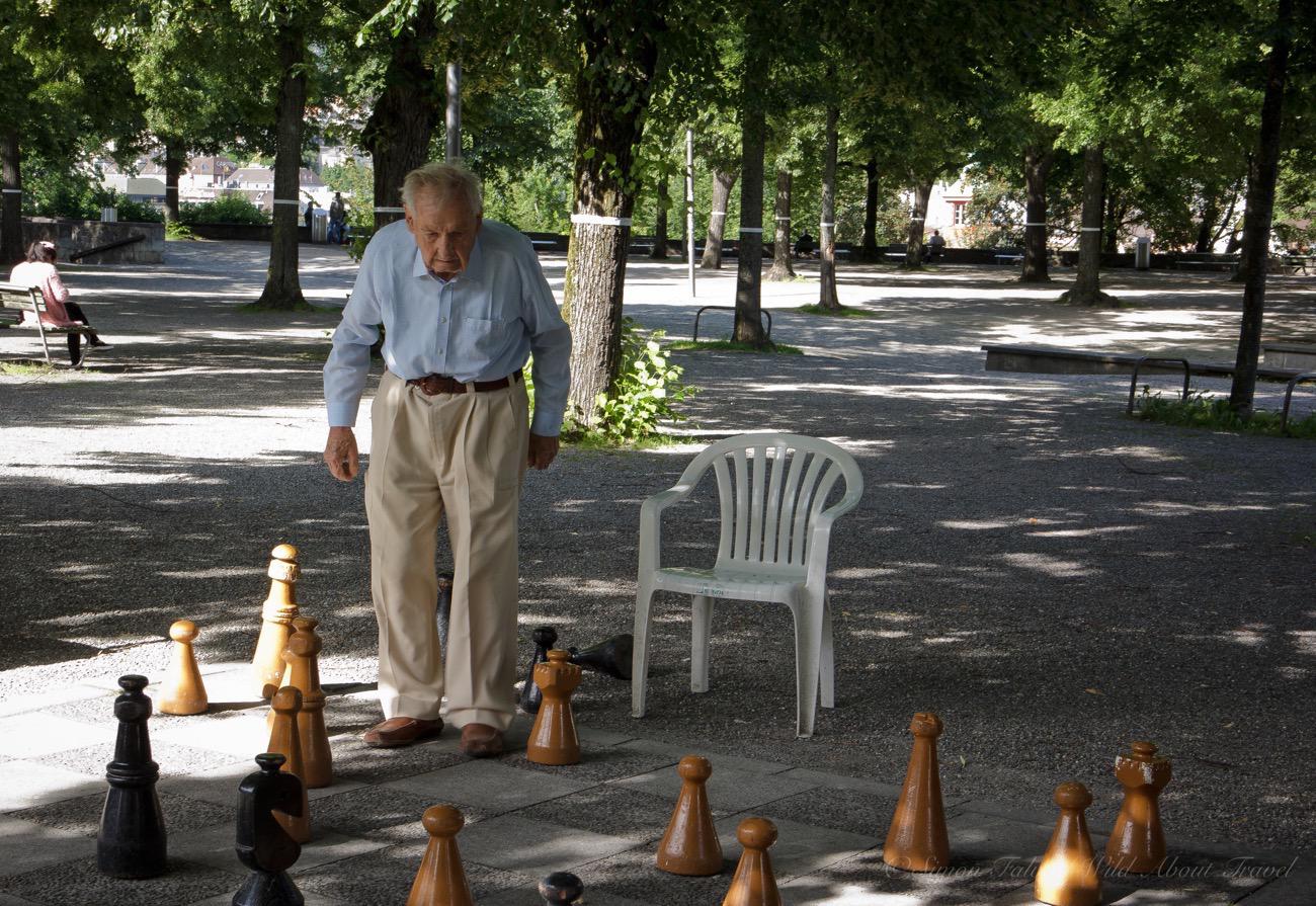 Zurich, Playing Chess At Lindenhof