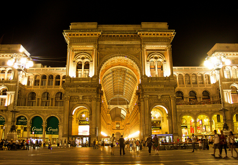 Milan, Galleria Vittorio Emanuele II at Night