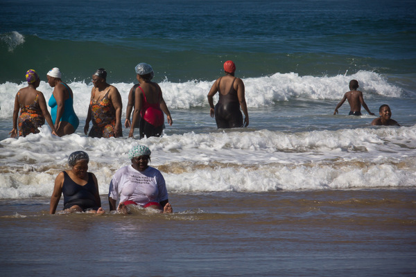 Playing in the Sea in Durban