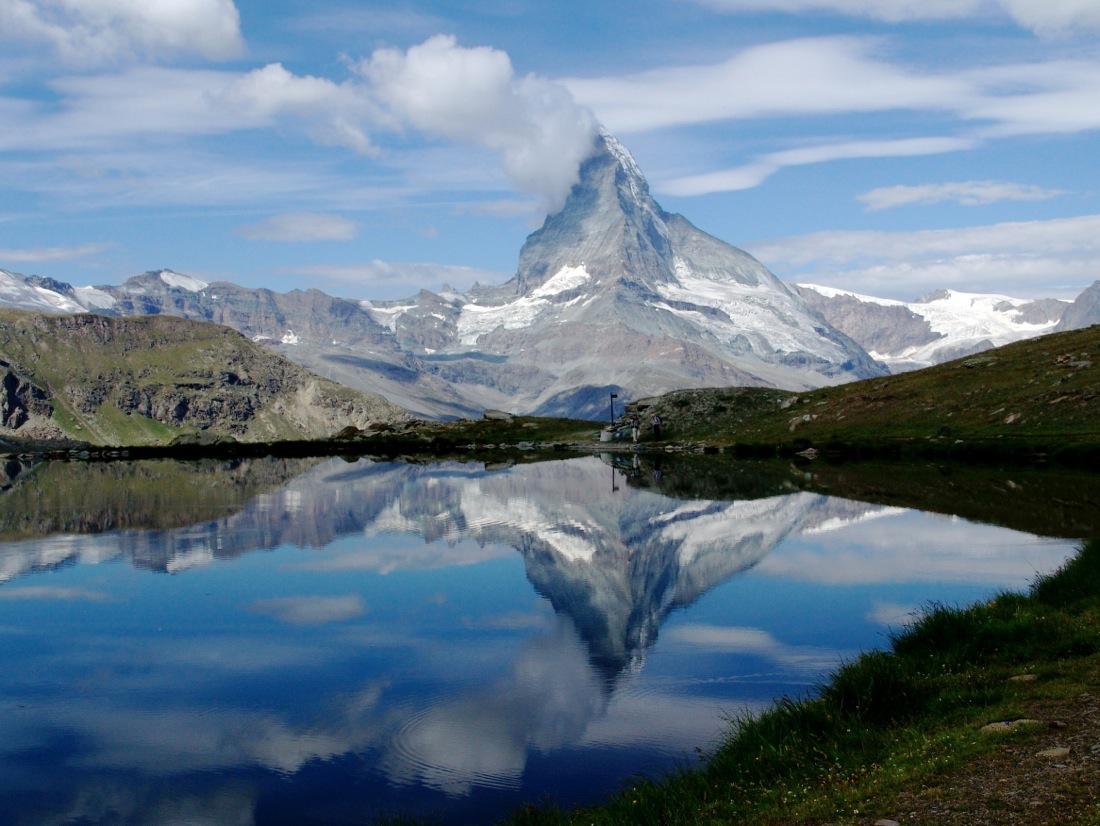 Riffelsee most beautiful mountain lake in Switzerland