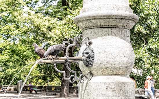 Switzerland, Zurich Fountain at Lindenhof