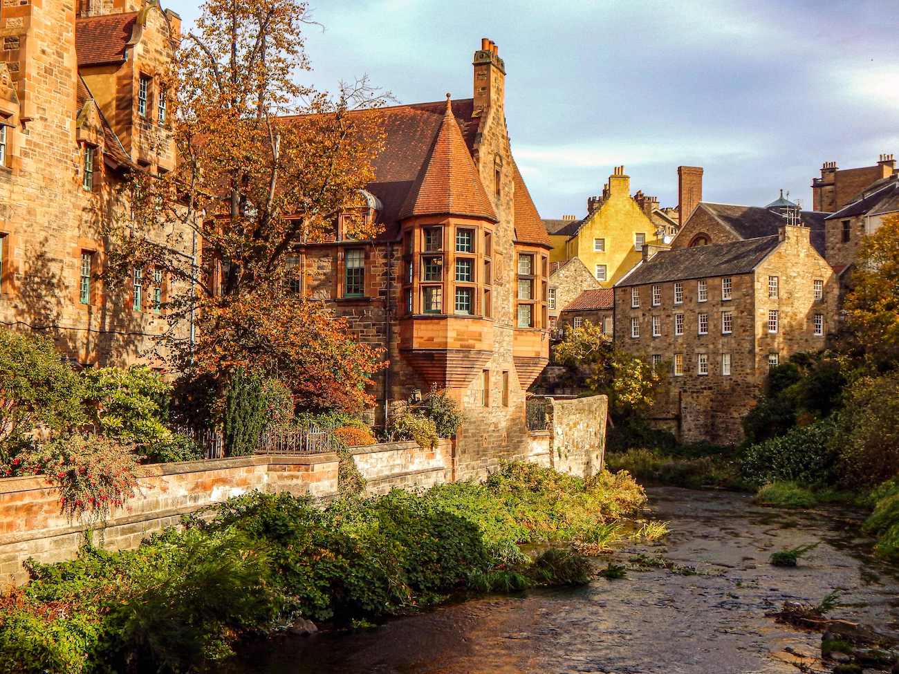 Picturesque Dean Village in Edinburgh
